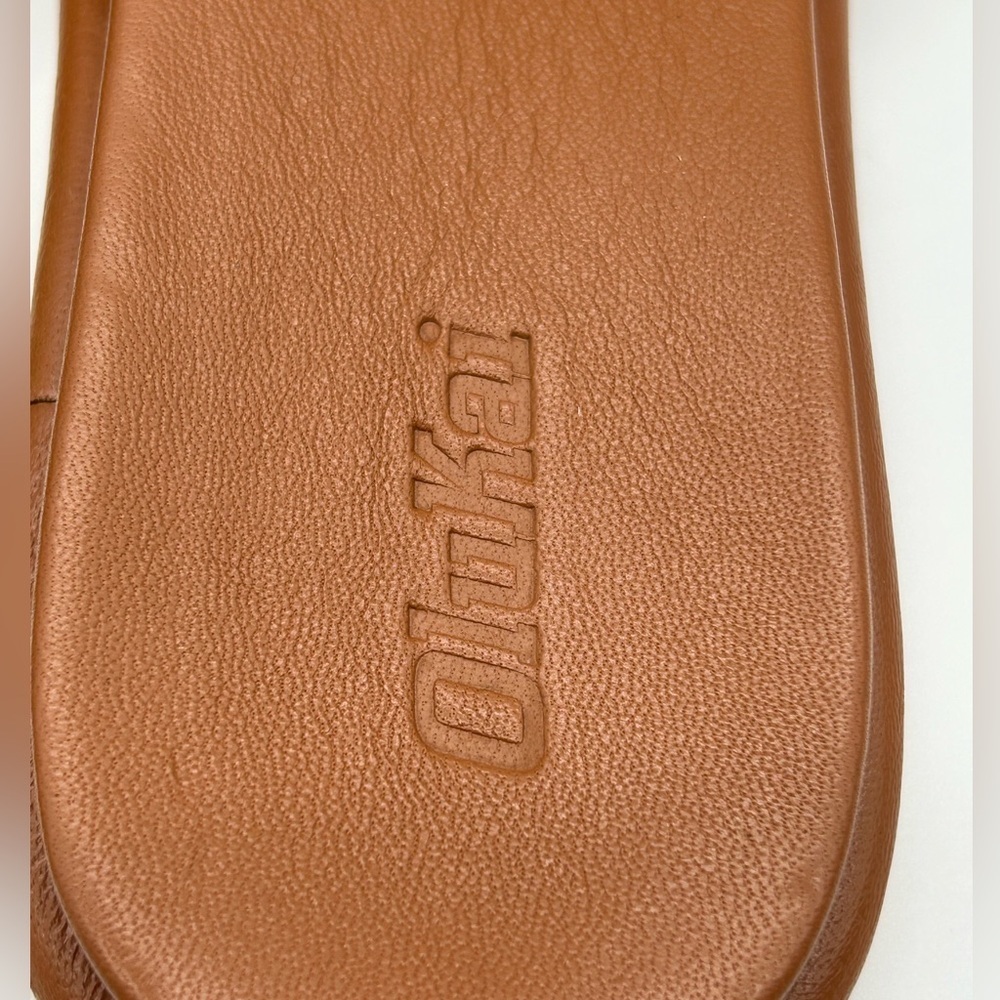 Olukai Tiare Slide Women’s Sandals Size 7 Fox Brown Comfort Leather Slip-On NWT - Picture 8 of 9